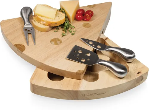Vista 4 de PICNIC TIME Juego de tabla de queso suizo y cuchillos, juego de tablas de charcutería novedoso con cuchillos de queso, tablas de queso, tablas