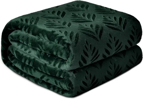 Vista 16 de Exclusivo Mezcla Manta de Vellón Tamaño King para Cama, Mantas Súper Suaves y Acogedoras para Uso Durante Todas las Estaciones, Patrón de Hojas