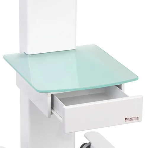 Vista 2 de Practicon TeknoCart - Carrito de almacenamiento de 2 equipos móviles con estantes de vidrio y cajón