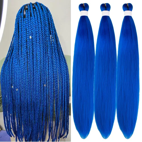Vista 108 de Cabello trenzado para niños preestirado de 16 pulgadas, color negro para niños, trenzas sin nudos