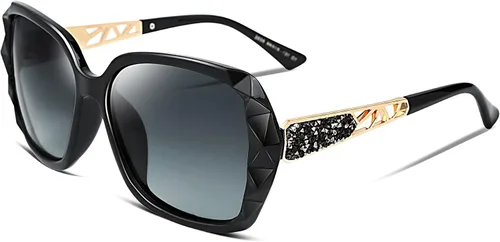 Vista 32 de FEISEDY - gafas de sol polarizadas para mujer, marco compuesto brillante B2289