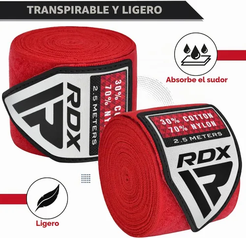 Vista 3 de RDX Boxing Wraps Kids 2.5M Guantes internos, Vendajes elásticos para el pulgar, Junior Under Mitts Protector de puño de mano Correas de soporte