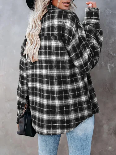 Vista 21 de ZOLUCKY Chaqueta de manga larga con botones para mujer, talla grande, blusas