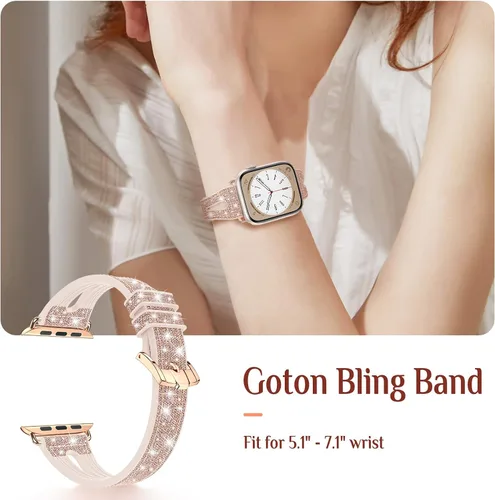 Vista 6 de Goton Correa de silicona brillante para Apple Watch de 1.811 in, 1.772 in, 1.732 in, 1.654 in, 1.614 in, 1.575 in, Series 11/10/9/8/7/6/5/4/SE