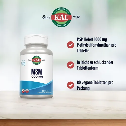 Vista 2 de KAL Tabletas de 1000 mg Msm, 80