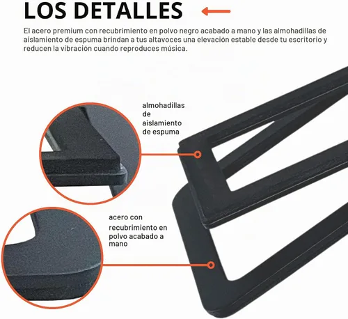 Vista 3 de Audioengine Par de soportes para altavoces de metal DS1M - Soportes