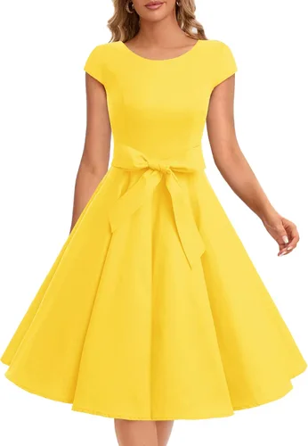 Vista 38 de Dressystar - Vestidos clásicos de fiesta con mangas casquillo, estilo Rockabilly y retro de la década de 1950