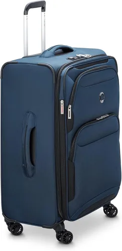 Vista 4 de DELSEY PARIS Sky Max 2.0 Softside - Maleta expandible con ruedas giratorias, Azul, Sky Max 2.0 Softside - Maleta expandible con ruedas giratorias