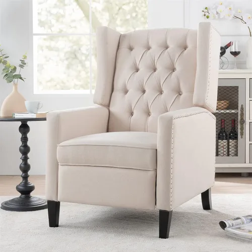 Vista 5 de TRIPLE TREE Silla decorativa, silla reclinable de terciopelo copetudo, sofá individual, cómodo sofá reclinable, silla de sala de estar, sillón