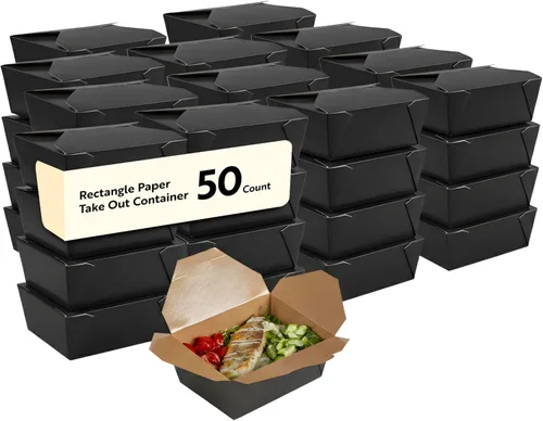 Vista 72 de Restaurantware Contenedor desechable para llevar, 30 oz / #1, negro