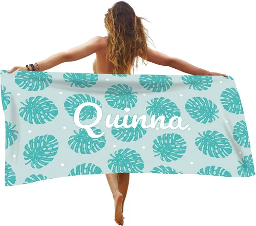 Vista 9 de Toalla de playa personalizada de frutas de verano, toallas de playa personalizadas para playa, baño, piscina, manta de sol para niños y adultos
