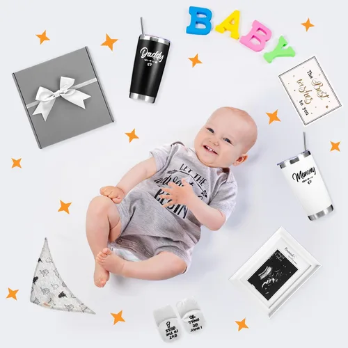Vista 4 de Chuarry 10 piezas de regalos de embarazo para padres primerizos, madres primerizas, mujeres, regalos de revelación de género, baby shower, 20 onzas