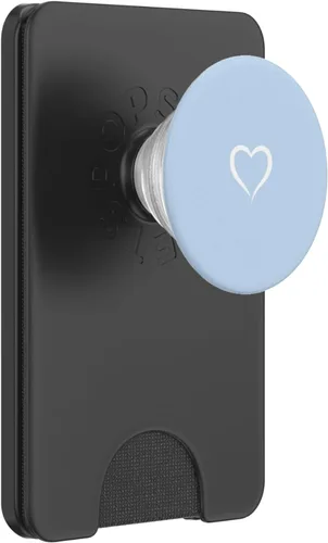 Vista 6 de PopSockets MagSafe PopGrip para iPhone con diseño de corazón dibujado a mano y azul pastel