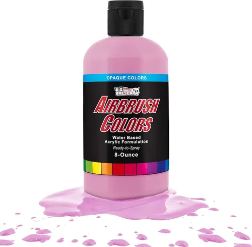 Vista 17 de U.S. Art Supply Pintura acrílica opaca para aerógrafo color azul aguamarina, botella de 1 onza, colores a base de agua no tóxicos de grado