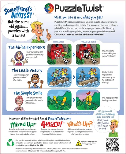 Vista 2 de PuzzleTwist - Rompecabezas de 1000 piezas para principiantes - Serie Something's Amiss! Único, desafiante, divertido para adultos, familia