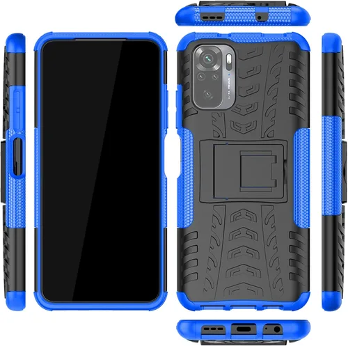 Vista 7 de Funda de teléfono para Xiaomi Redmi Note 10/10S 4G con protector de pantalla de vidrio templado y soporte Soporte Soporte duro resistente híbrido