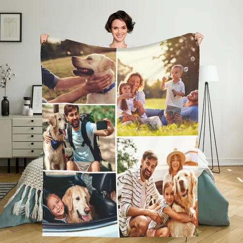 Vista 34 de Manta personalizada con texto de fotos, manta personalizada con mis propias fotos, manta conmemorativa personalizada para madres para mamá, papá