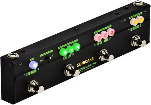 Vista 8 de SONICAKE Pedales de efectos de bajo Multiefecto Preamp Compresor Boost Fuzz Octave Pedal multiefecto Boom Ave con FX Loop