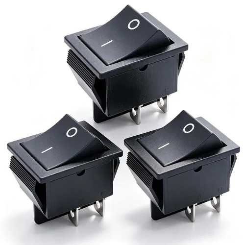 Vista 24 de TWTADE / 4 unids interruptor basculante momentáneo cuadrado (ON) - Apagado (ON) SPDT 3 Pin 3 posiciones 6A 250VAC/10A 125VAC Mini coche auto barco