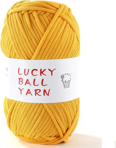Vista 9 de LUCKY BALL Hilo para ganchillo, 3.53 oz/109 yardas, 70% algodón, 30% nailon, #5, hilo de tubo voluminoso para tejer, para bolsos, sombreros