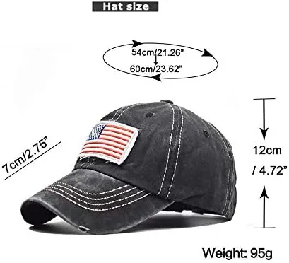Vista 3 de Sombrero de cola de caballo desgastado para mujer, diseño de bandera americana, gorra de cola de caballo alta