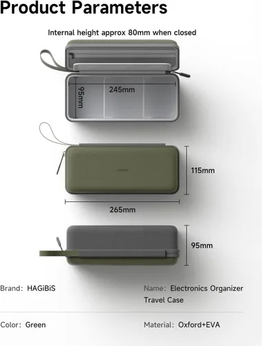 Vista 8 de Hagibis Organizador de artículos electrónicos, estuche de viaje organizador de cables, bolsa portátil impermeable para cable, cargador, banco
