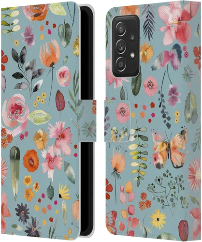 Vista 7 de Head Case Designs Officially Licensed Ninola Butterfly Nature Spring Floral Leather Wallet Case Compatible with Samsung Galaxy A53 5G (2022)