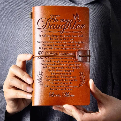 Vista 2 de Regalo para Hija de Mamá, Diario de Cuero Para Mi Hija, Diario de Escritura Rellenable de 140 Páginas, Regalos de Navidad y Cumpleaños para Hija