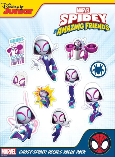 Vista 14 de Marvel Spidey and His Amazing Friends Calcomanías - Juego de 4 calcomanías de vinilo Ghost-Spider Gwen Stacy para automóvil, botella de agua