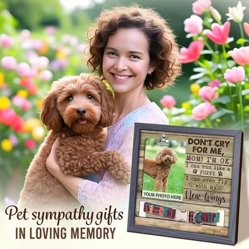 Vista 2 de Pawfect House Don't Cry For Me, I Can Run Like A Puppy, regalos conmemorativos para perros por pérdida de condolencias de perros, marco de collar