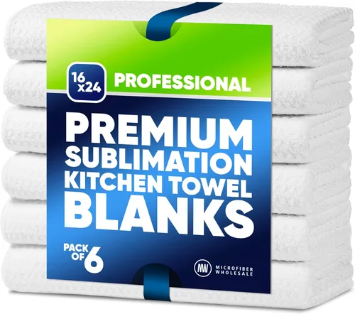 Vista 9 de Microfiber Wholesale Sublimation Blanks - Toallas de microfibra de 16 x 24 pulgadas, tejido de gofre prémium para cocina, espacios en blanco