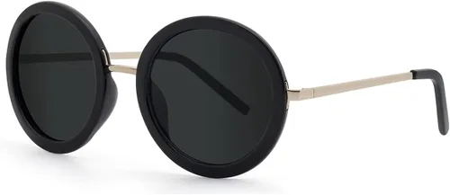 Vista 14 de JOOX Gafas de sol redondas polarizadas retro para mujer, gafas de sol vintage de gran tamaño con lente de protección UV 100%