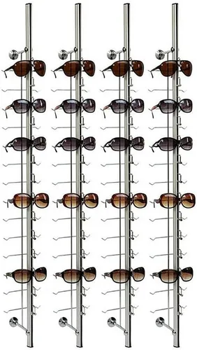 Vista 8 de 10 soportes de exhibición de lentes de sol de aluminio con cerradura para lentes de sol y gafas, organizador de almacenamiento (12 marcos)