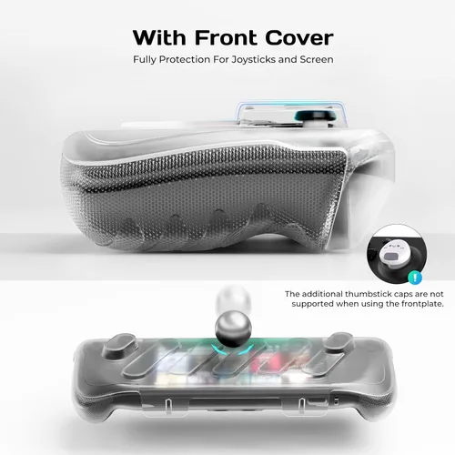 Vista 3 de Funda protectora completa para Steam Deck Funda con función atril para Steam Deck, modcase de TPU con funda frontal, accesorios de cubierta de vapor