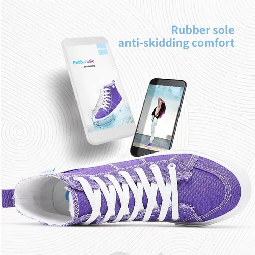 Vista 57 de Obtaom Zapatos de lona de alta calidad para mujer/hombre para jugar a media pantorrilla, zapatillas de deporte de moda casuales con cordones de alta