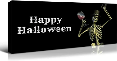Vista 33 de Denozer - Decoración de pared de calabaza de Halloween, pósteres de regalo, decoración del hogar, arte de pared, imágenes en lienzo HD, estiradas
