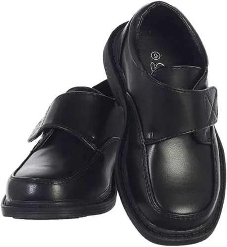 Vista 4 de Lito Zapatos de vestir mate para niños con correa de velcro