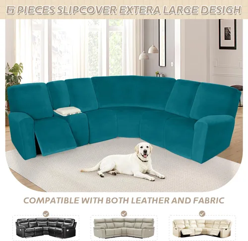 Vista 61 de Arfntevss Fundas de sofá seccional reclinable de terciopelo, Funda de sofá seccional de esquina para sofá reclinable, Funda elástica suave