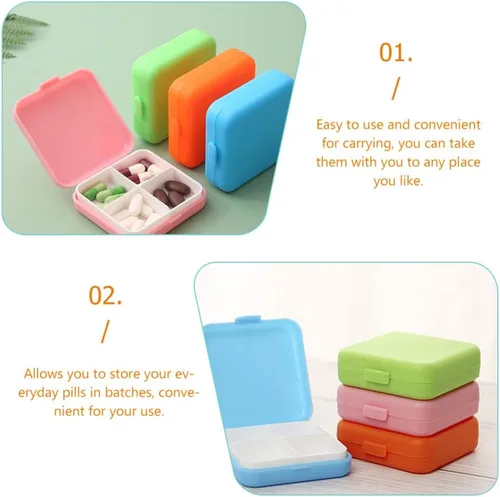 Vista 2 de iplusmile Organizador de pastillas de viaje, 8 unidades, caja organizadora pequeña, contenedor de viaje, portátil, diario, mini estuche