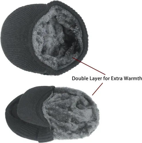 Vista 18 de Dahlia Gorro para hombre con visera - lana, sombrero de invierno con borde, forro polar