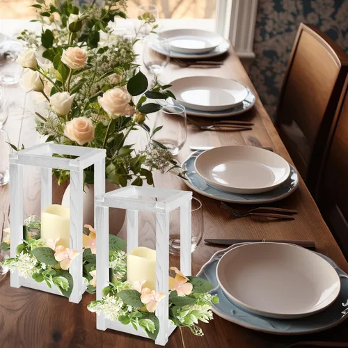 Vista 5 de Hushee Juego de 30 velas de madera para centros de mesa de boda, color Amarillo