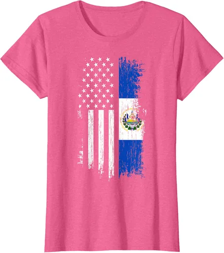Vista 68 de Camiseta de la bandera de Estados Unidos salvadoreño - Camiseta de El Salvador USA