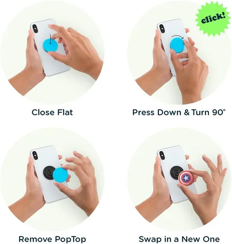 Vista 7 de PopSockets - Agarre para teléfono con soporte expandible, agarre adhesivo, esmalte - Capitán América
