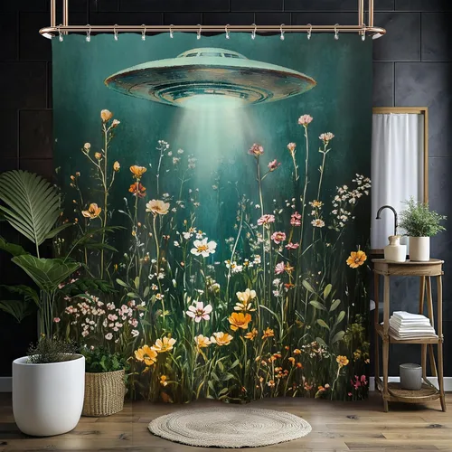 Vista 25 de Miyotaa - Juego de cortina de ducha con flores para decorar un baño pequeño o una ventana, 36 pulgadas de ancho x 71 pulgadas de alto, cortina