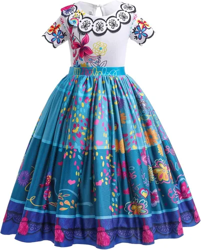 Vista 2 de Disfraz de Encanto Mirabel para niños, disfraz de Halloween y princesa, con lentes y aretes