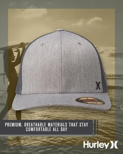 Vista 4 de Hurley Gorras para hombre - Gorra de béisbol Mini Icon Mesh Panel - Sombreros ajustados para hombre