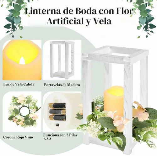 Vista 4 de Hushee Juego de 30 velas de madera para centros de mesa de boda, color Amarillo