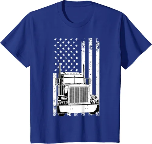 Vista 34 de Camión conductor bandera americana camionero vintage hombres mujeres regalo camiseta