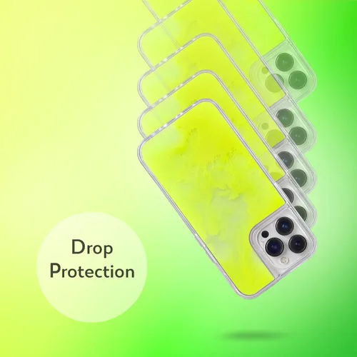 Vista 4 de SteepLab Flowing - Funda líquida de arena neón para iPhone 14 Pro Max (2022, 6.7 pulgadas), protección de cuerpo completo con bisel elevado