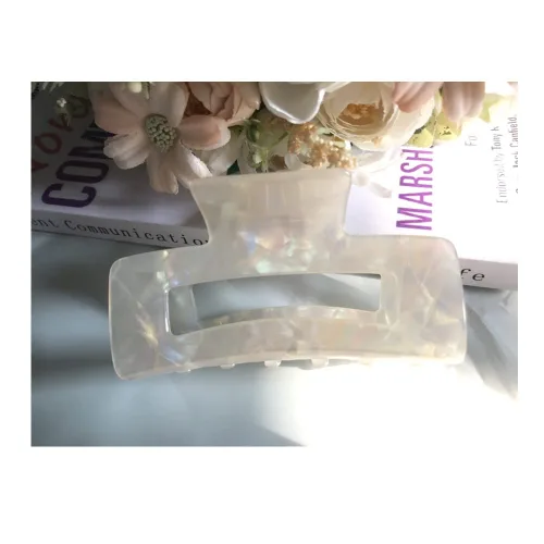 Vista 12 de Pinzas para el cabello a cuadros para mujeres y niñas, pinzas de pelo de moda para peinar con pinzas de garra, cabello grueso, forma rectangular